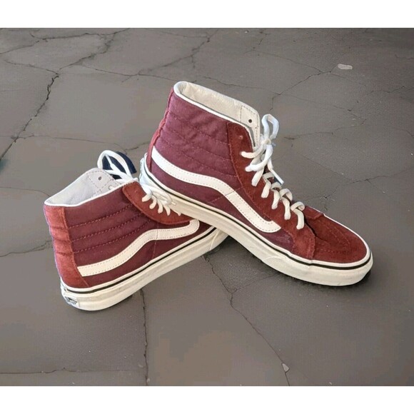 VANS Skate Burgundy Suede Canvas Mens Size 6.5 Womens Sz 8 - Picture 1 of 6